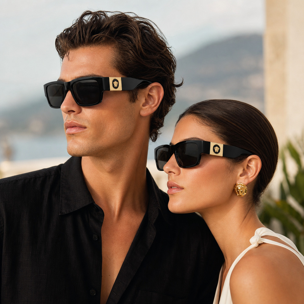 Versace VE4406 Black Flat-Top Medusa Sunglasses Reseller NWT Full Set - Picture 5 of 8